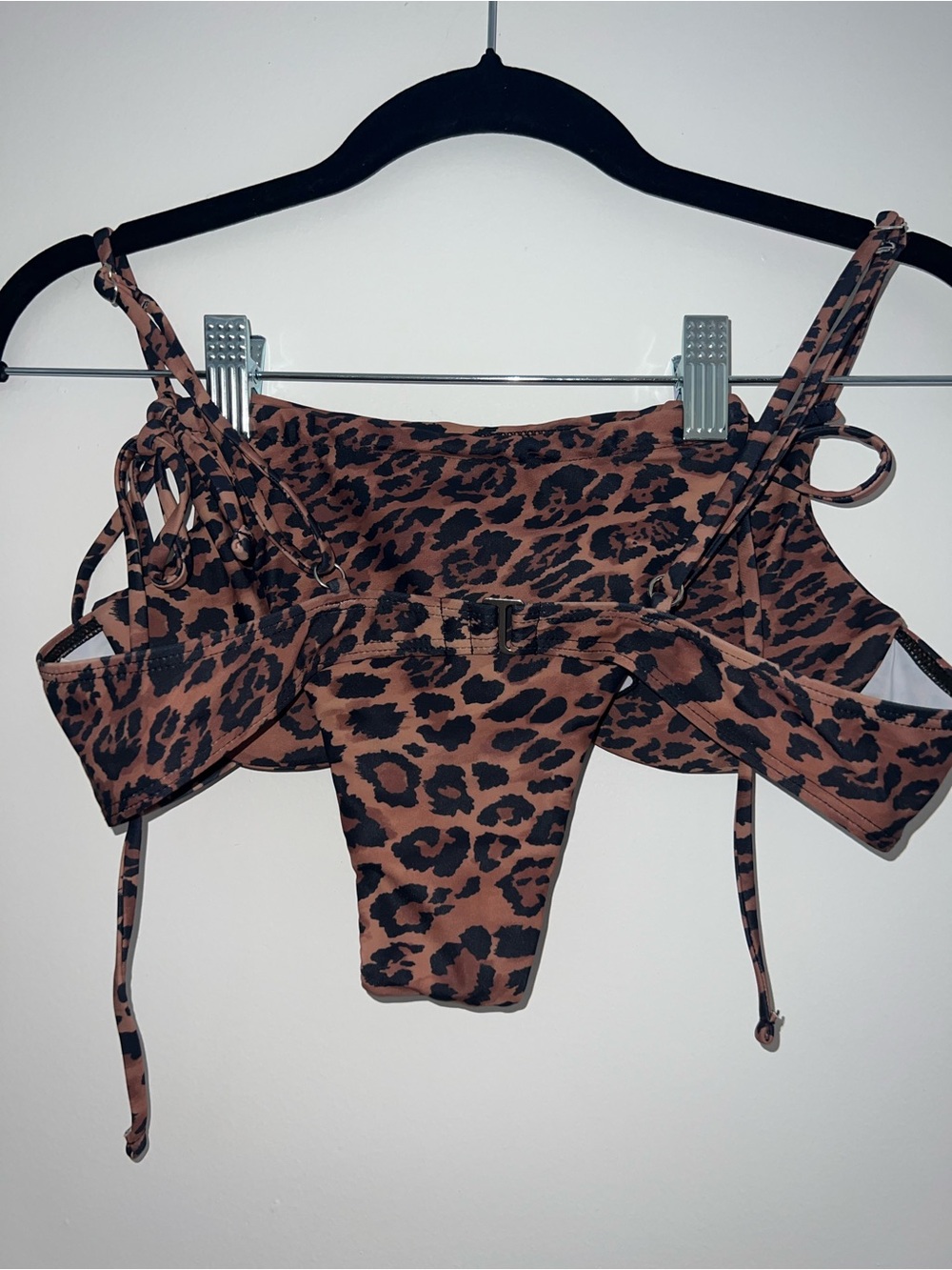 Brown Leopard Print Underwire Bikini Set Size Medium - Picture 2 of 2